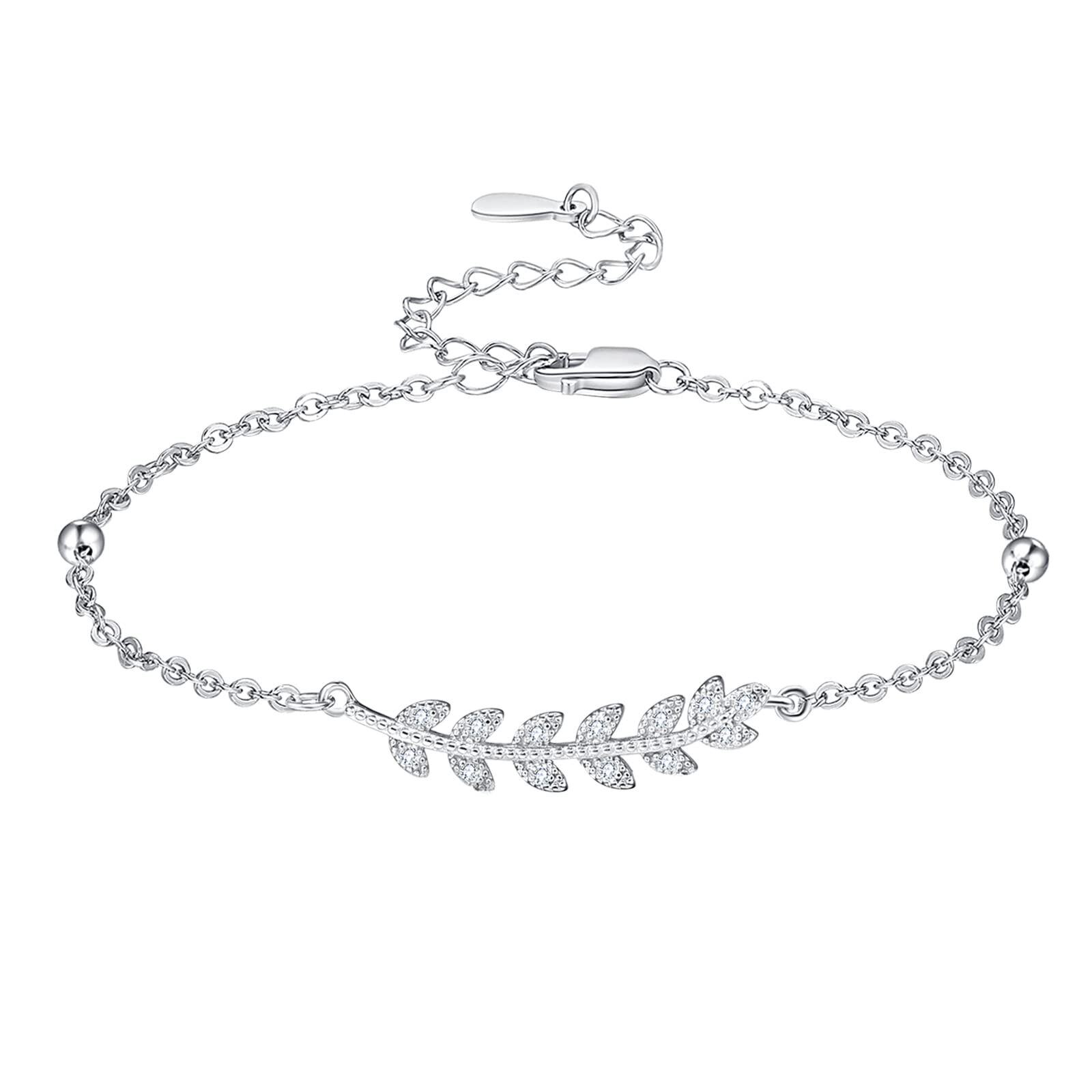 YFN Jewelry Leaves Curb Link Chain Bracelet