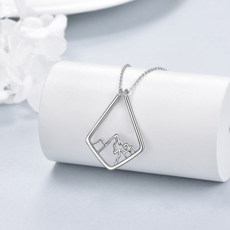 Halskette mit Ringanhänger aus Sterlingsilber mit Zirkonia-Bergen-3