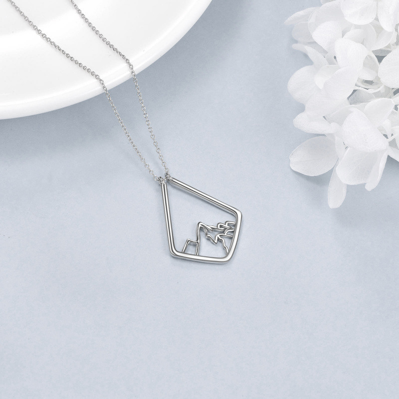 Halskette mit Ringanhänger aus Sterlingsilber mit Zirkonia-Bergen-4