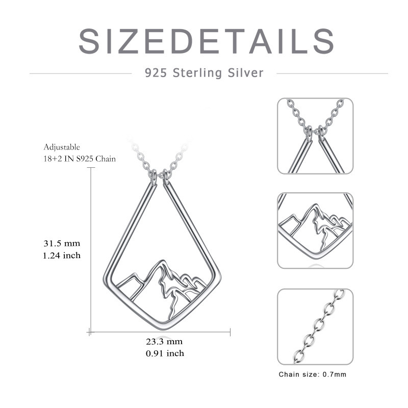 Halskette mit Ringanhänger aus Sterlingsilber mit Zirkonia-Bergen-5