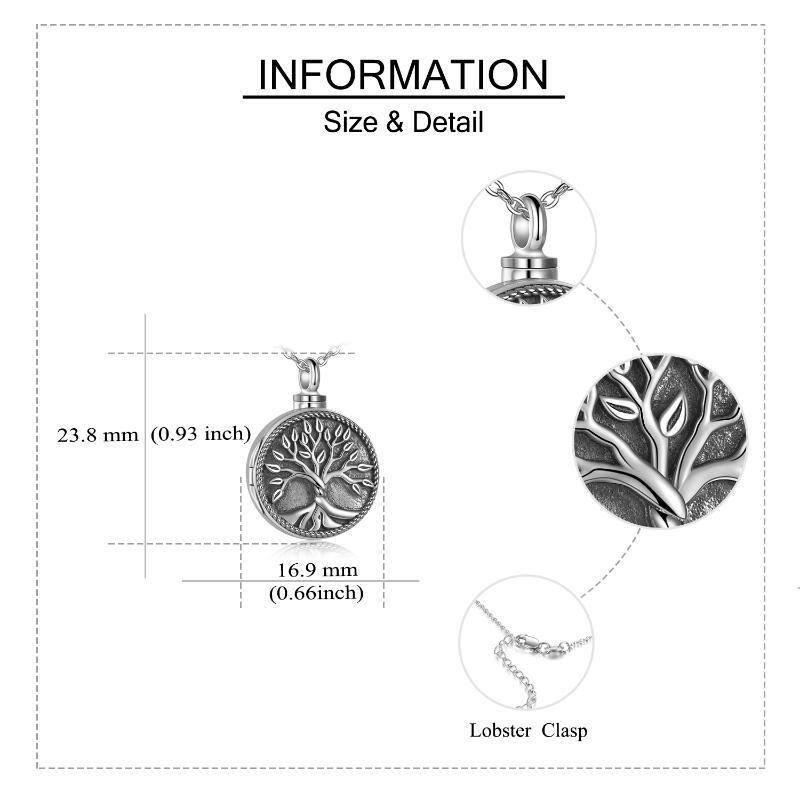 Sterling Silver Tree Of Life Engraved Personalized Photo Locket Necklace for Women Men-5