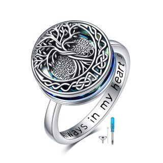 Tree of Life Urn Ring for Ashes 925 Sterling Silver Celtic Knot Family Tree Memorial Keepsake Jewelry Always in My Heart Cremation Ring-15