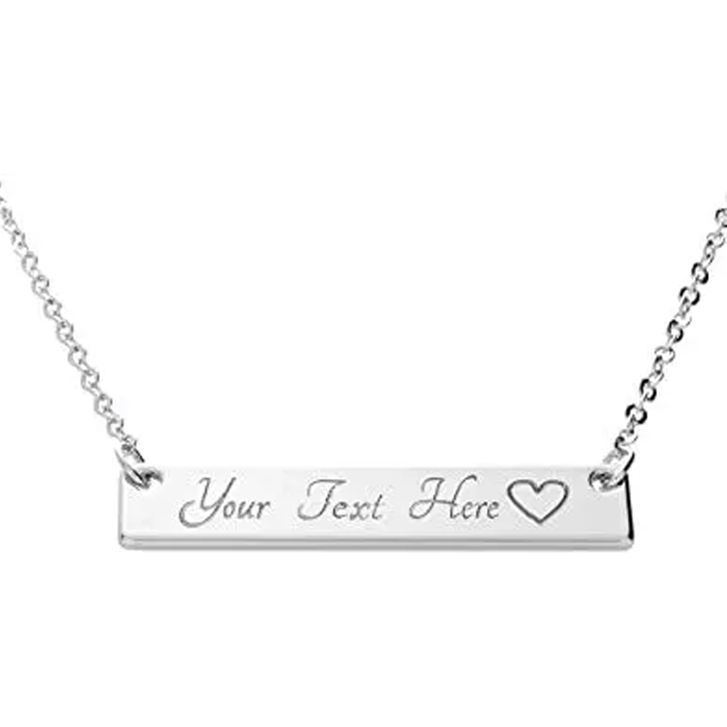 Collar con colgante grabado personalizado en plata de ley unisex-1
