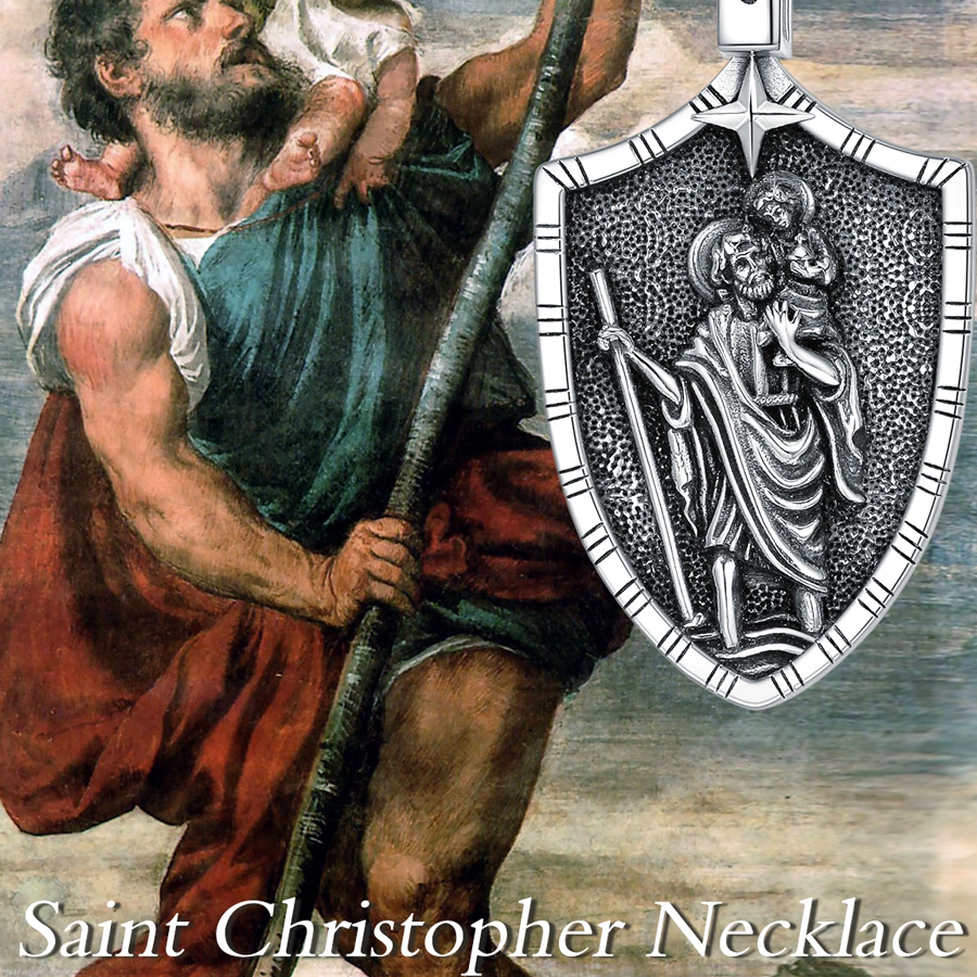 Unisex-Kette mit kubanischem Anhänger aus Sterlingsilber mit dem Heiligen Christophorus-6