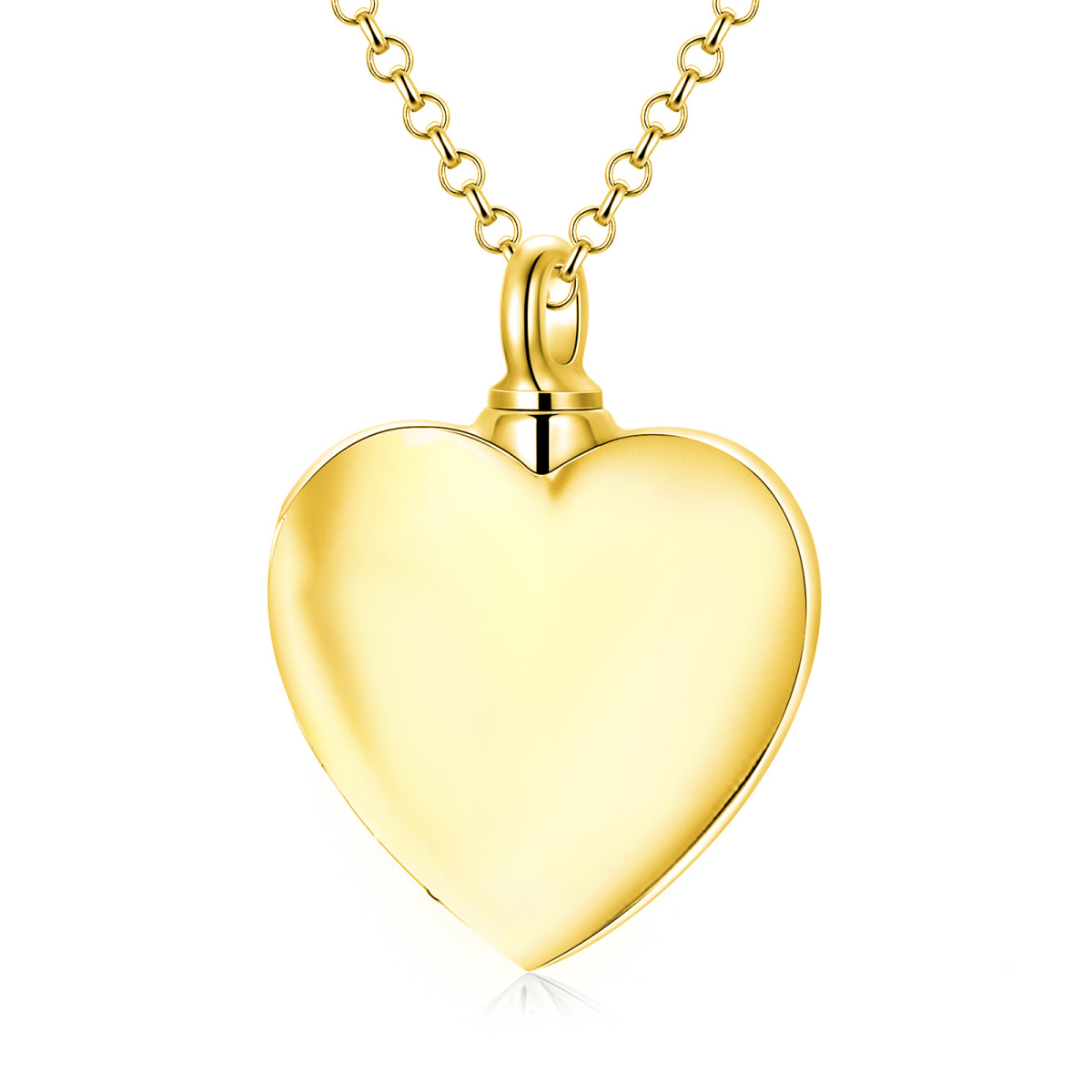 Collana con urna a forma di cuore con albero della vita placcato in oro giallo in argento sterling per le ceneri-2