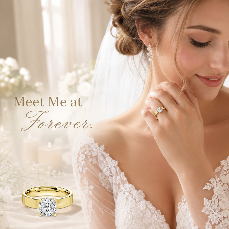 Bague de fiançailles sur mesure en or 14 carats avec diamant rond de laboratoire et halo caché-7
