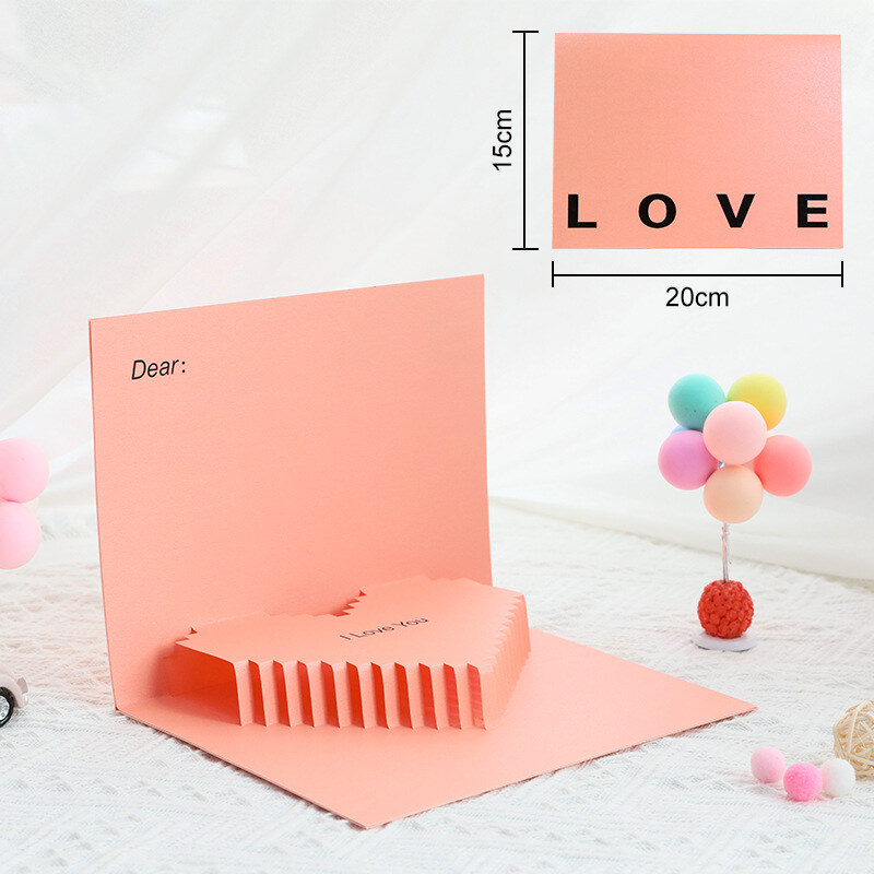 Valentine's Day couple pink love 3D greeting card-4