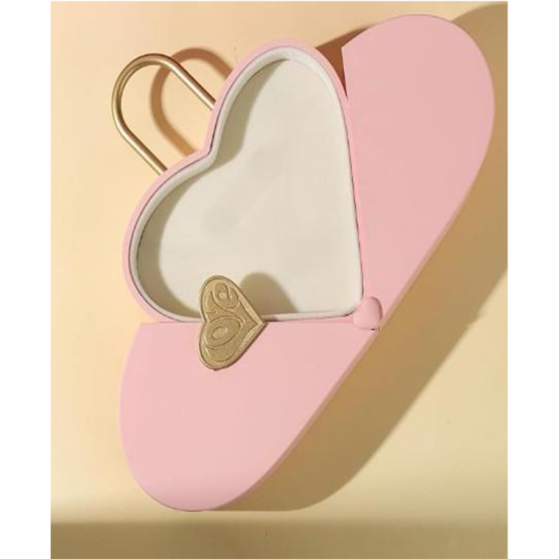 Valentinstag Geschenk-Box Liebe Herz Schmuck Box Schloss Herz Handtasche-5