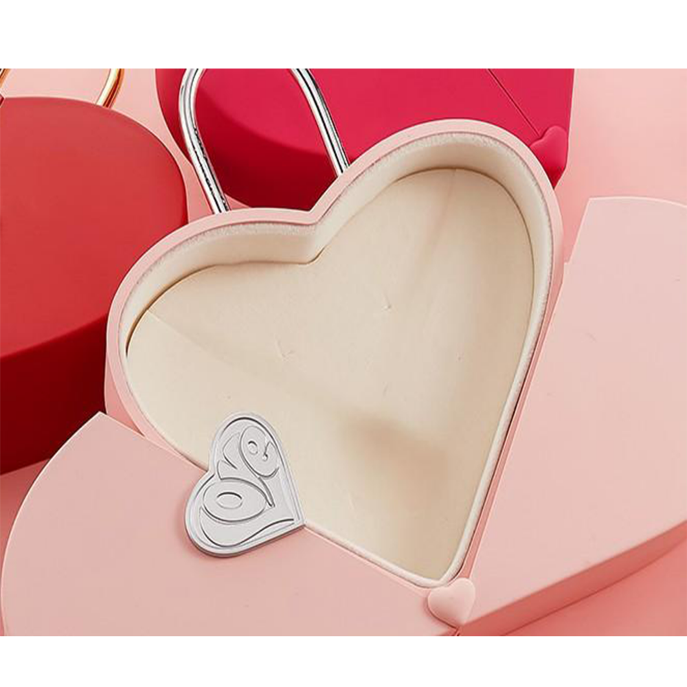 Valentine's Day gift box love heart jewelry box lock heart handbag-6