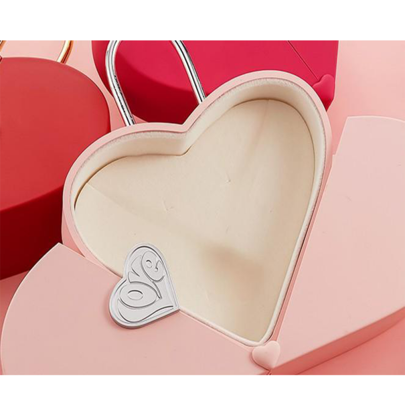 Valentinstag Geschenk-Box Liebe Herz Schmuck Box Schloss Herz Handtasche-6