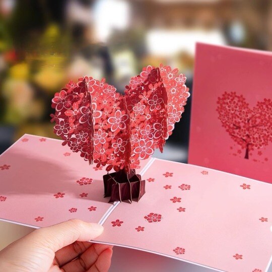 Carte de Saint-Valentin en trois dimensions - Couple exquis et créatif pour petite amie et femme
