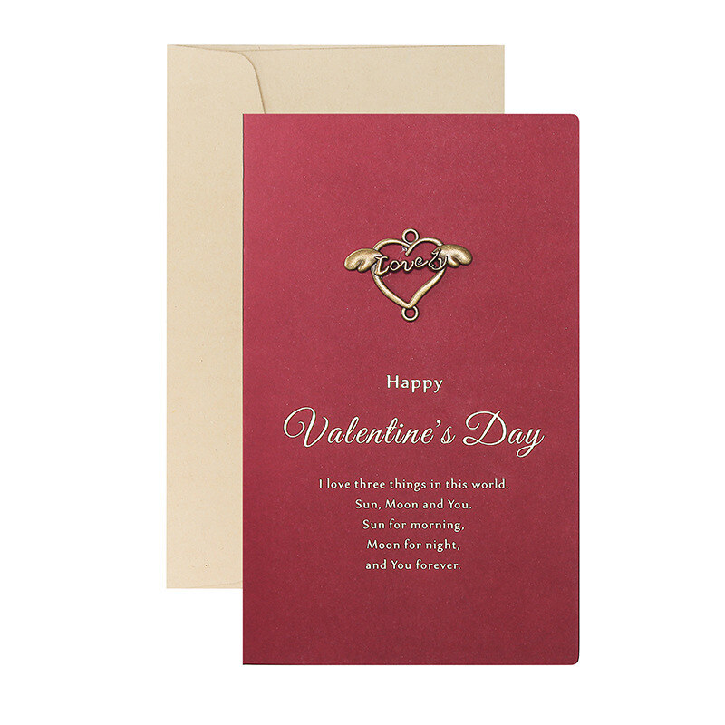 Vintage Metal Envelope Handmade Upscale Valentine Card for Wife Girfriends-3