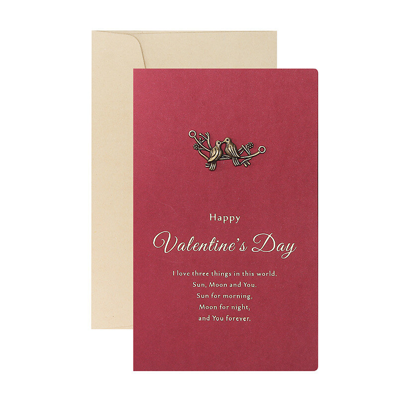 Vintage Metal Envelope Handmade Upscale Valentine Card for Wife Girfriends-4