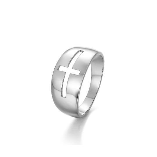 Bague en argent sterling avec croix