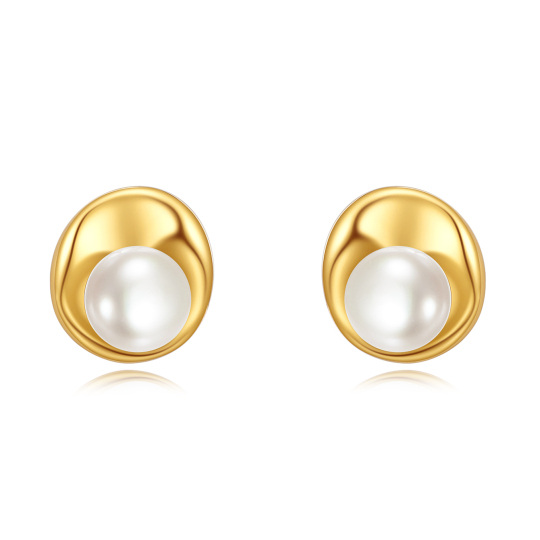 10K Gold Bead Stud Earrings