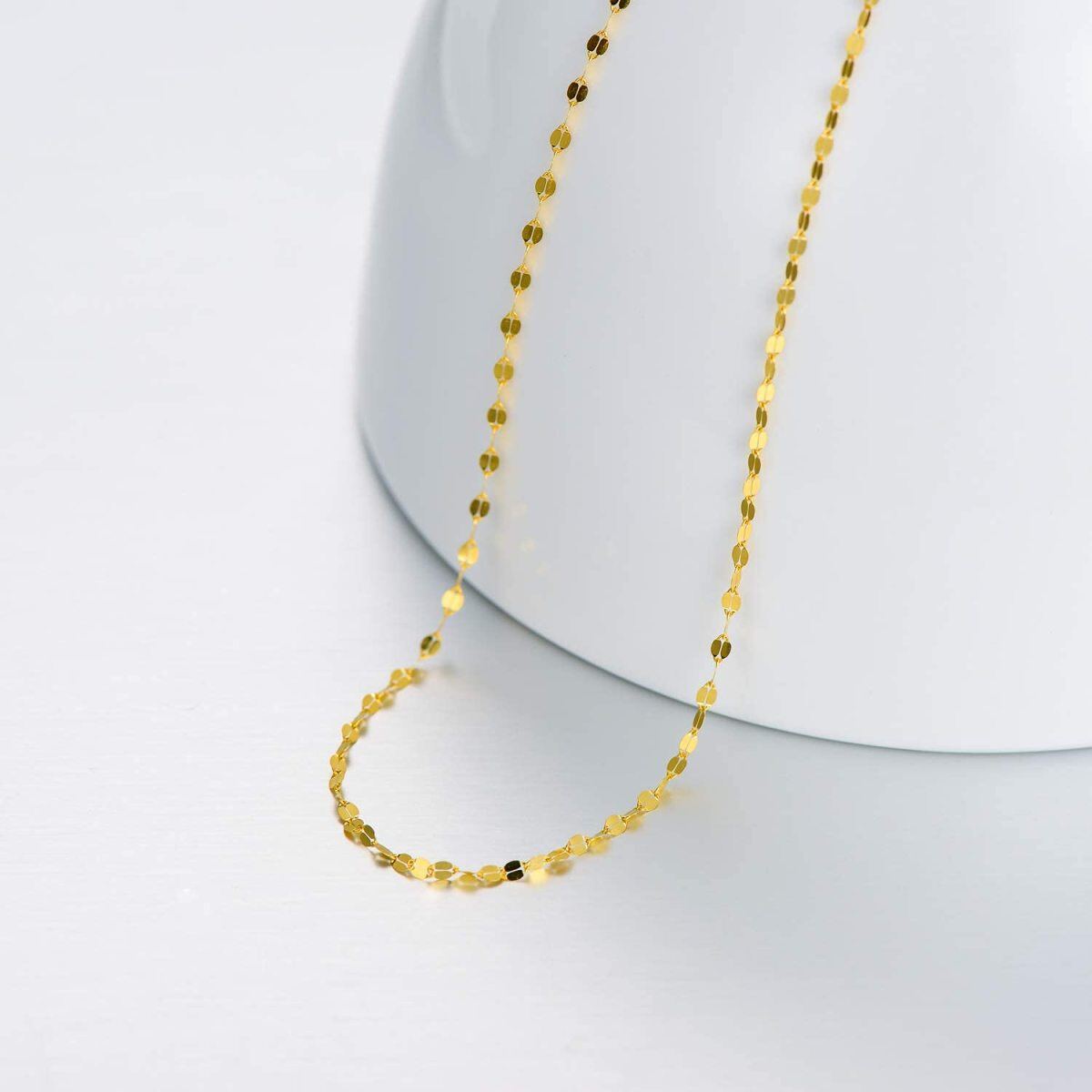 10 K Yellow Gold 1.8MM Dainty Italian Mirror Link Chain Lip Chain-3