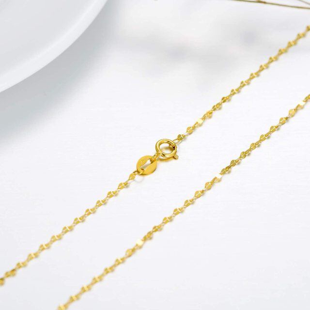 10 K Yellow Gold 1.8MM Dainty Italian Mirror Link Chain Lip Chain-4