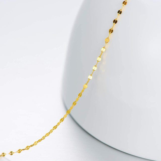 10 K Yellow Gold 1.8MM Dainty Italian Mirror Link Chain Lip Chain-5