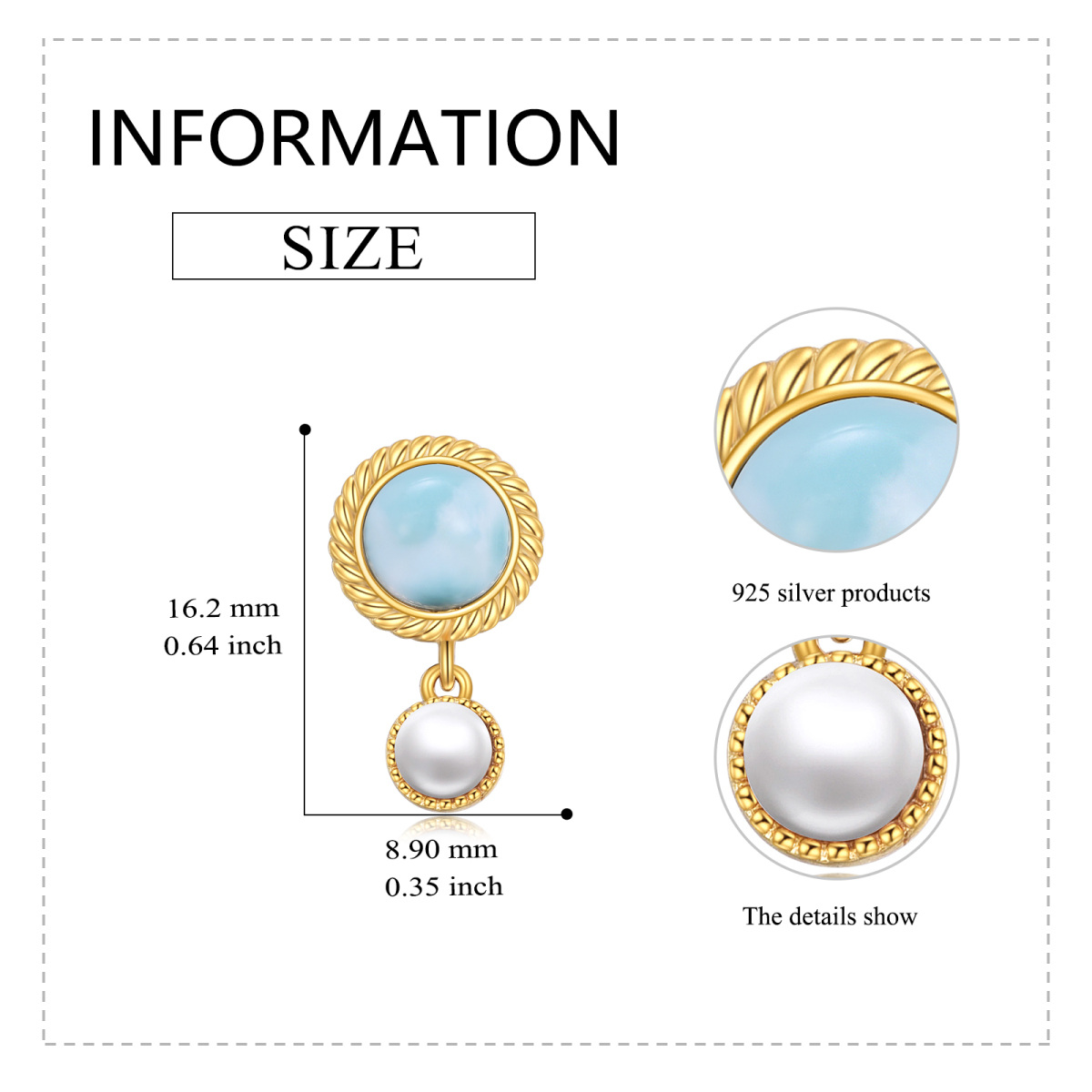 Gold Vermeil Lalimar Stone & Pearl Drop Earrings for Women-5