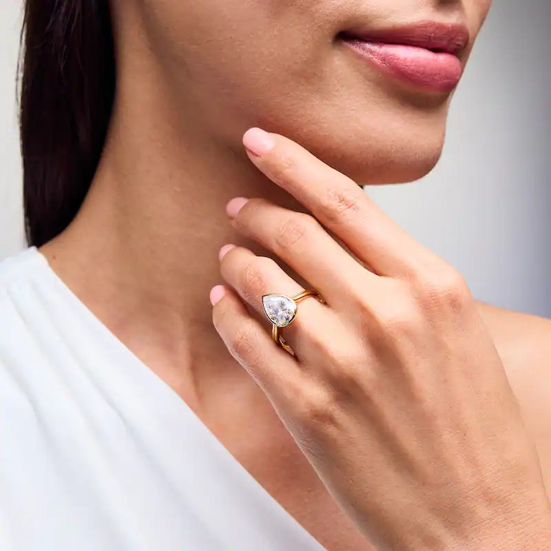 10K Roségold, 0,5 bis 3 Karat birnenförmiger, im Labor hergestellter Diamant-Solitärring, individuell angefertigt, D-VVS1 3EX, IGI-zertifiziert-2