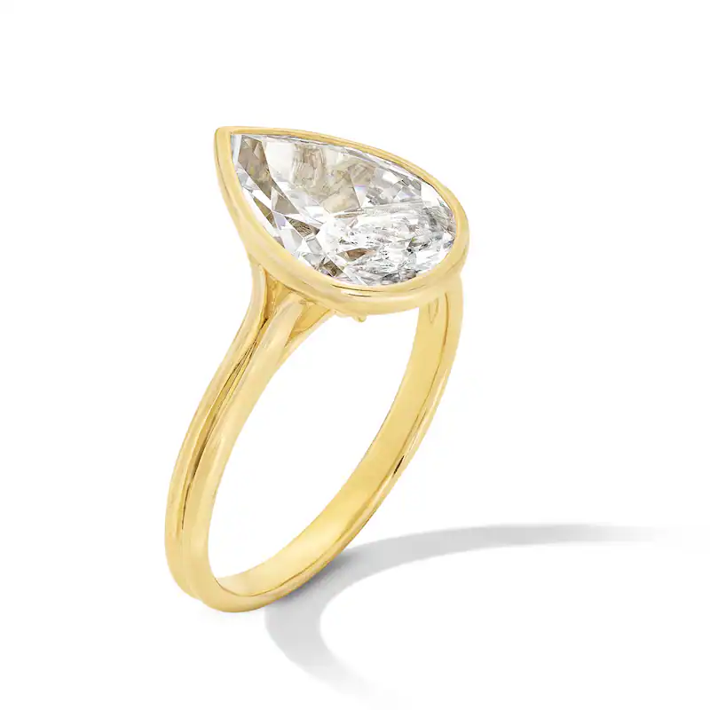 10K White Gold 0.5 to 3 CT Pear Cut Lab Created Diamond Solitaire Custom Engagement Ring D-VVS1 3EX IGI Certified-3