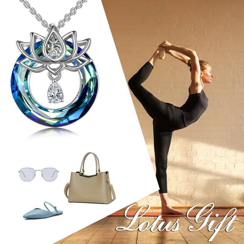 Sterling Silver Yoga Crystal Necklace for Women-6