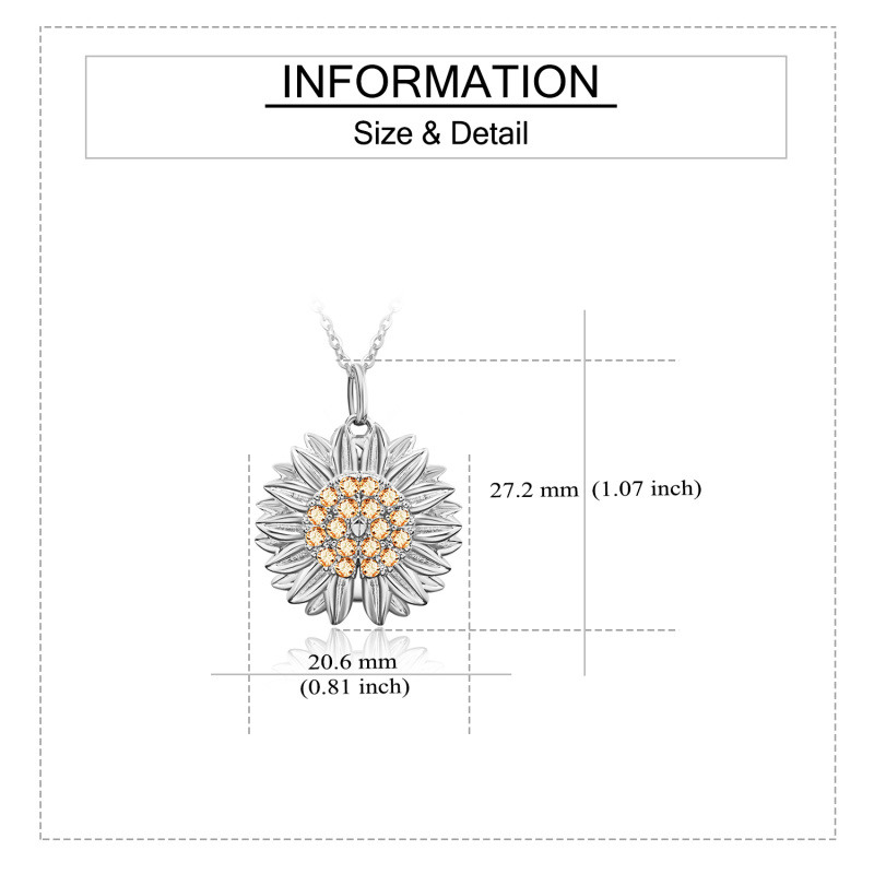 You are My Sunshine Sunflower Necklace in Rose Gold Sterling Silver-5
